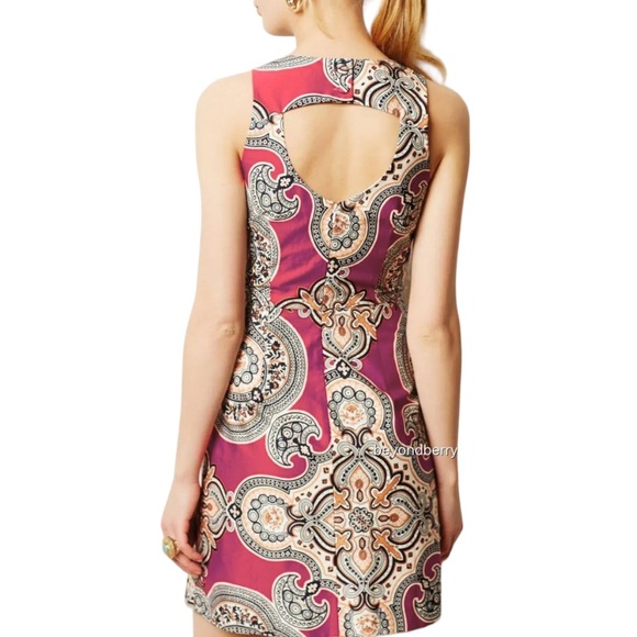 Anthropologie Moulinette Soeurs Geidi Pink Print Sheath Dress Sz 4 - Picture 3 of 16